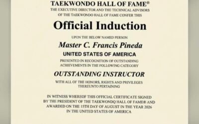 Master C. Francis Pineda Inducted into the Taekwondo Hall of Fame